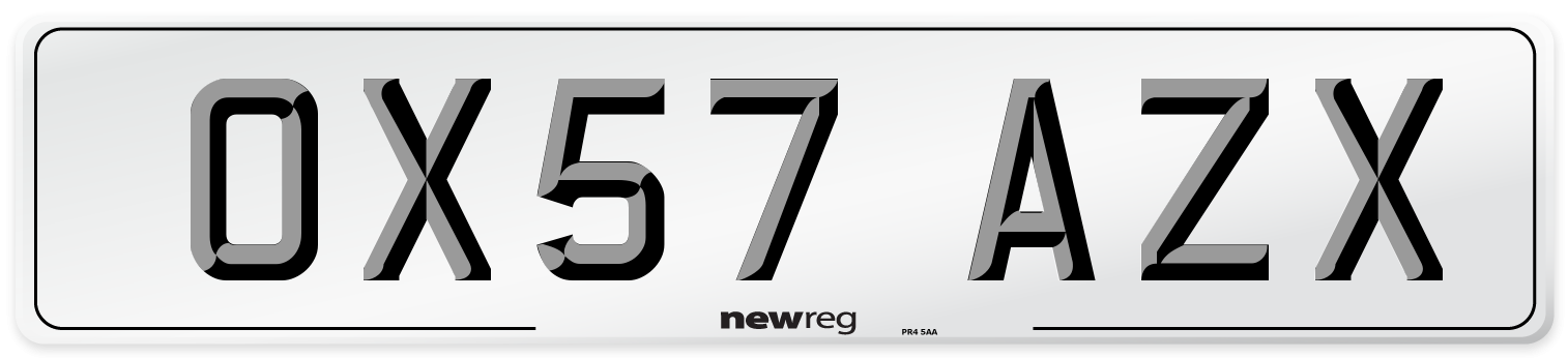 OX57 AZX Number Plate from New Reg